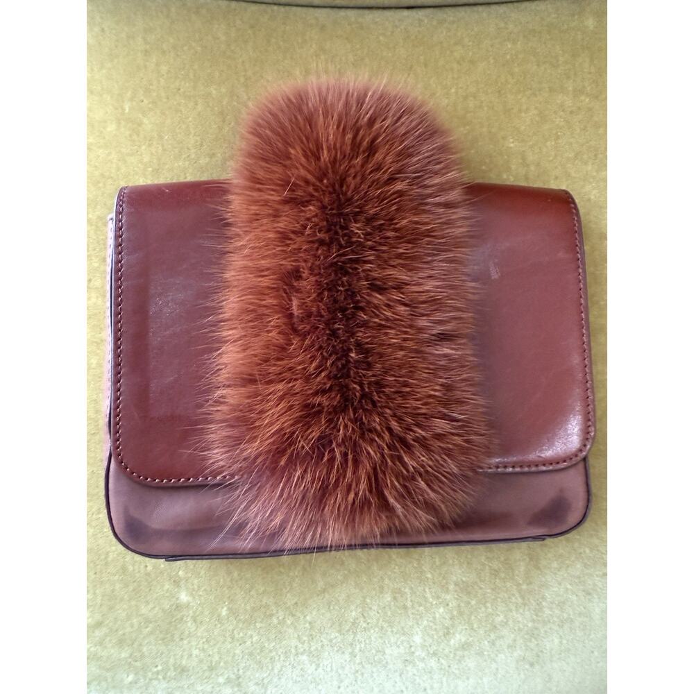 Loeffler Randall Rust Red Faux Fur Crossbody Bag